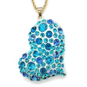 Blue HEART Pendant Necklace
